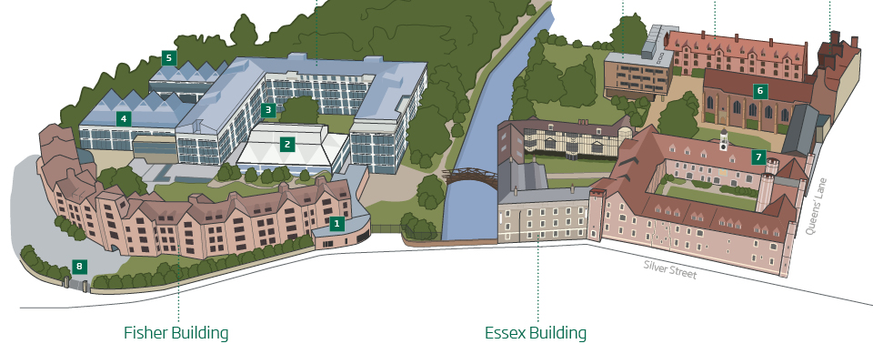 Queens College Cambridge Map Queens' College Birds Eye View - Reigate Croquet